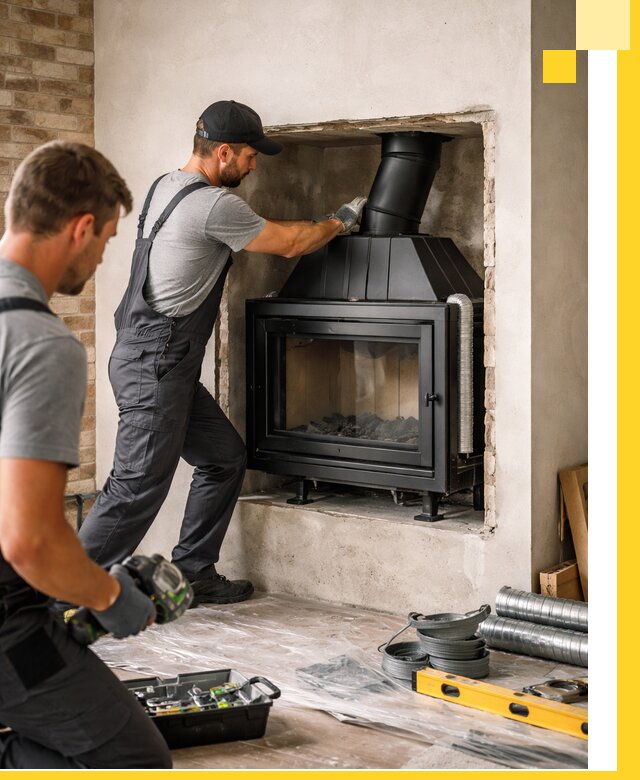 Установка каминных топок в Усолье-Сибирском: монтаж, подключение