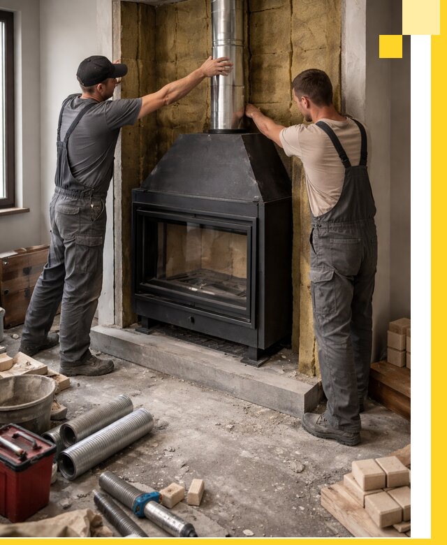 Изготовление и монтаж закрытых каминов в Усолье-Сибирском под ключ