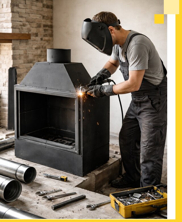 Продажа и установка металлических каминов в Усолье-Сибирском под ключ