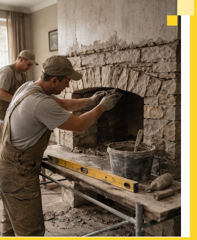 Изготовление каминов под ключ в Усолье-Сибирском, монтаж и отделка