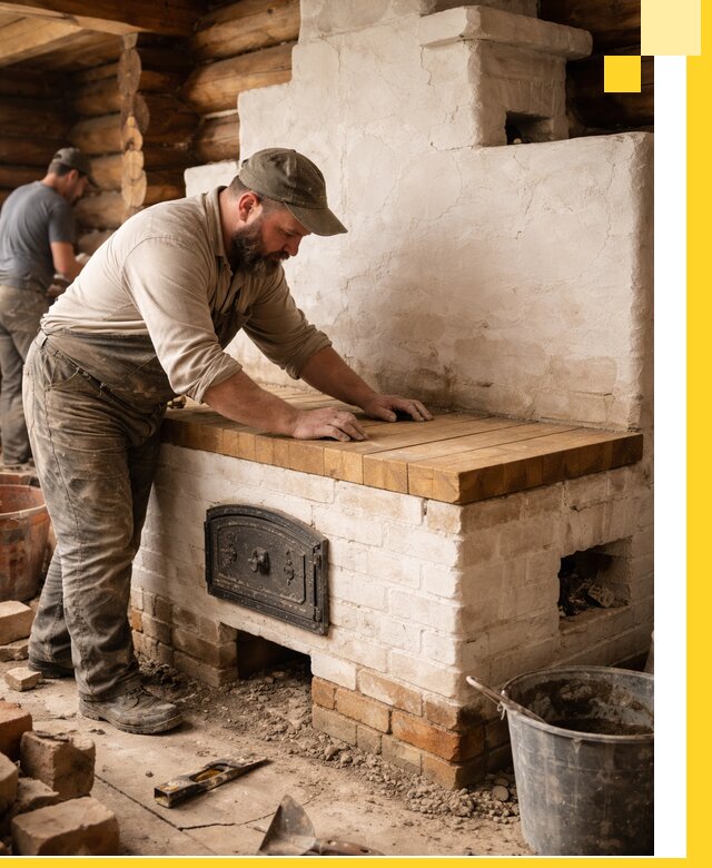 Проектирование и установка русской печи с лежанкой в Усолье-Сибирском