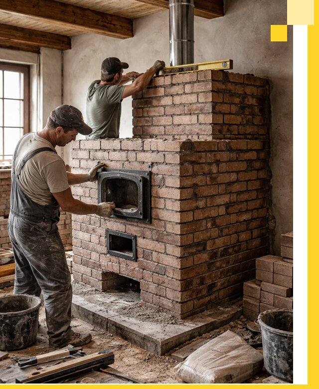 Печи для загородного дома под ключ в Усолье-Сибирском — монтаж и сервис