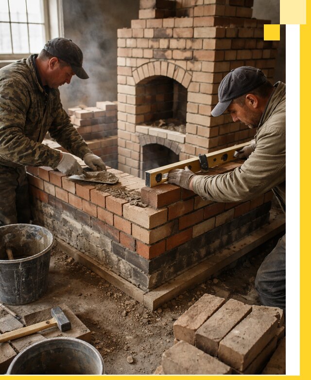 Изготовление и монтаж печей и каминов из кирпича в Усолье-Сибирском