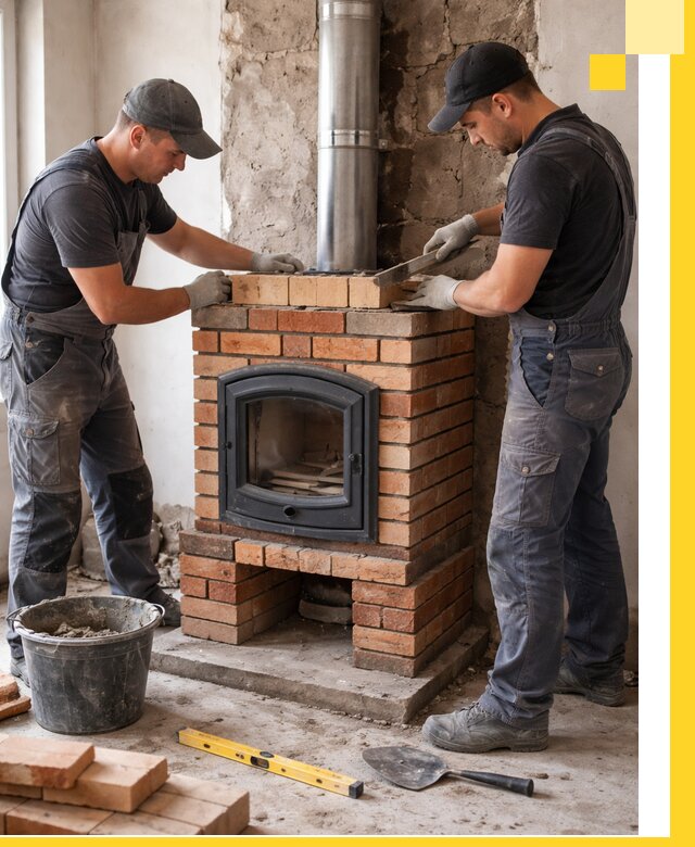 Монтаж печи камина под ключ в Усолье-Сибирском с гарантией и пусконаладкой