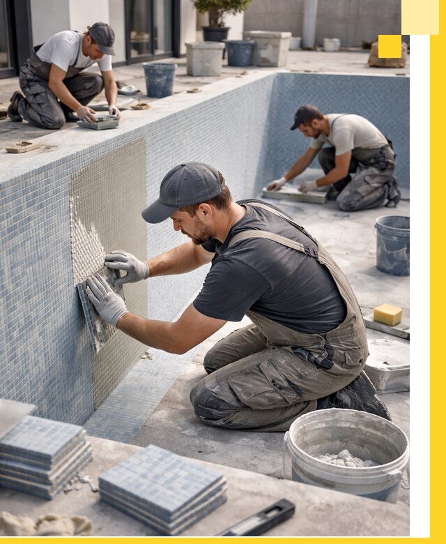 Облицовка бассейнов в Усолье-Сибирском плитка мозаика гидроизоляция