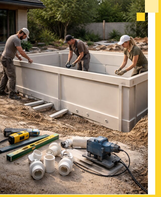 Установка полипропиленовых бассейнов под ключ в Усолье-Сибирском