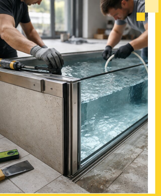 Проектирование и монтаж стеклянных бассейнов в Усолье-Сибирском