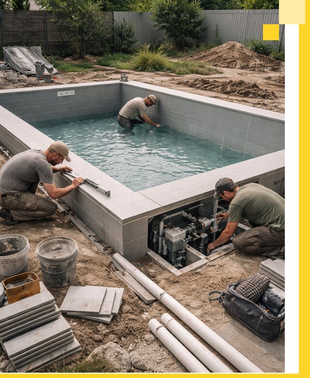 Строительство и монтаж бассейнов для дачи под ключ в Усолье-Сибирском