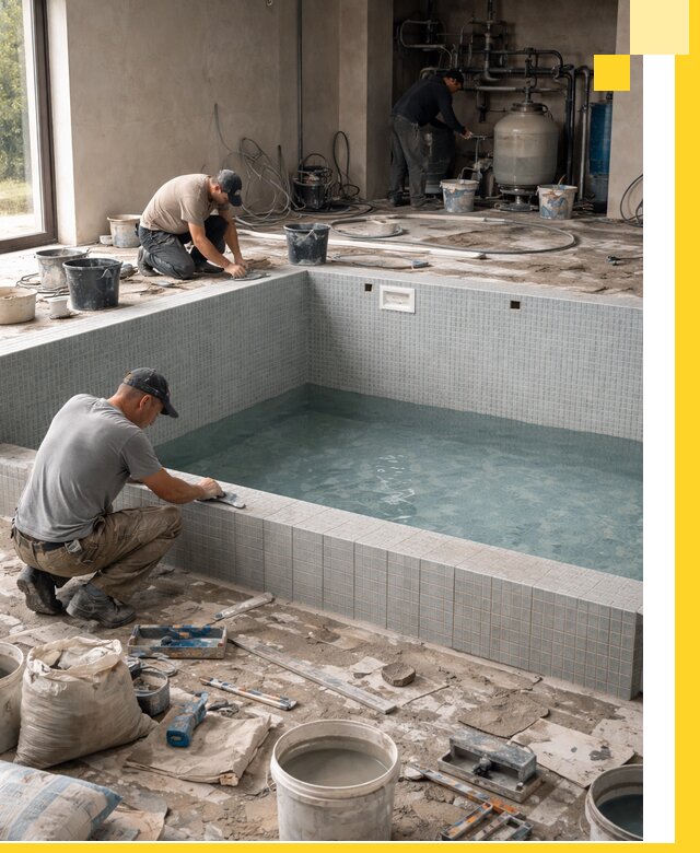 Строительство и монтаж бассейнов в помещении в Усолье-Сибирском