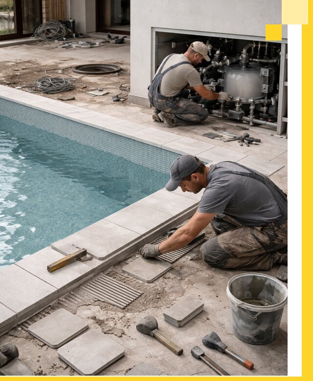 Строительство и монтаж бассейнов в коттедже в Усолье-Сибирском