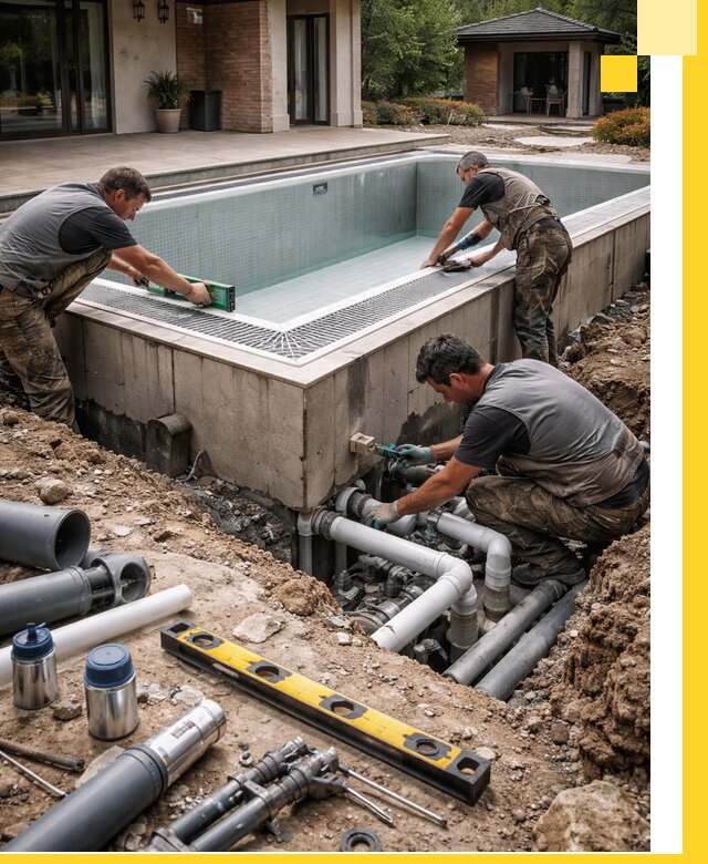 Строительство переливных бассейнов в Усолье-Сибирском под ключ