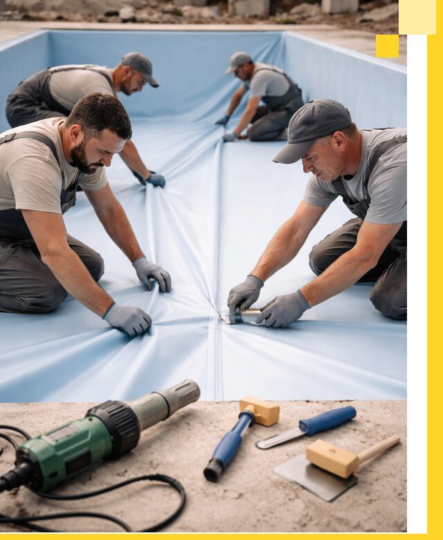 ПВХ пленка для бассейнов с монтажом и гарантией в Усолье-Сибирском