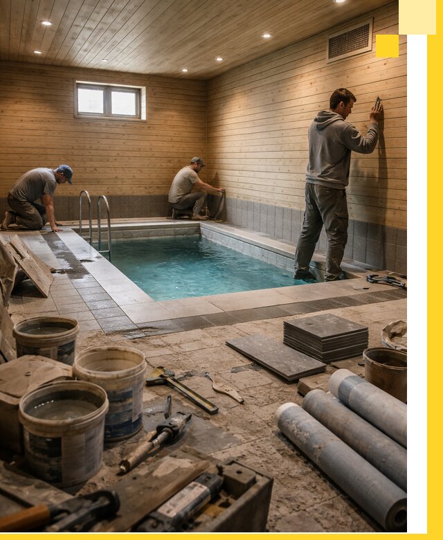 Строительство бани с бассейном и сауной под ключ в Усолье-Сибирском