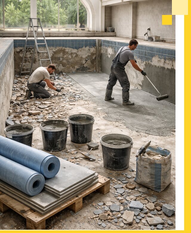 Реконструкция бассейнов в Усолье-Сибирском: ремонт, гидроизоляция