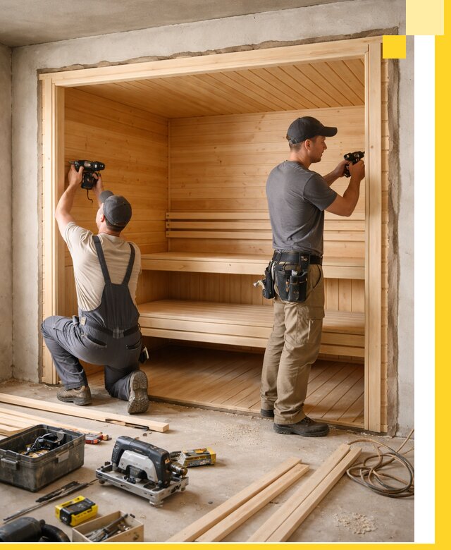 Монтаж саун под ключ в Усолье-Сибирском — проектирование и установка