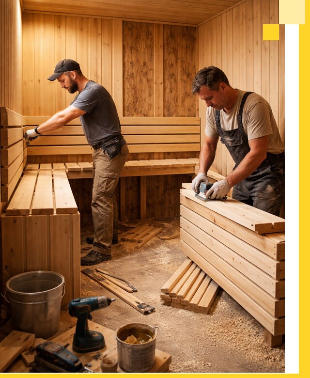Профессиональный комплексный ремонт саун под ключ в Усолье-Сибирском