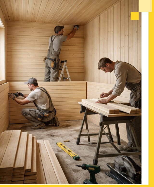 Обшивка саун в Усолье-Сибирском из натуральной древесины под ключ