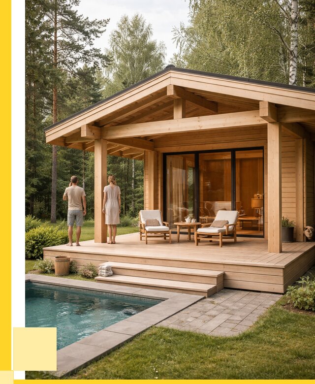 Бани с террасой под ключ в Усолье-Сибирском от 619200 р. | ЭриданСль