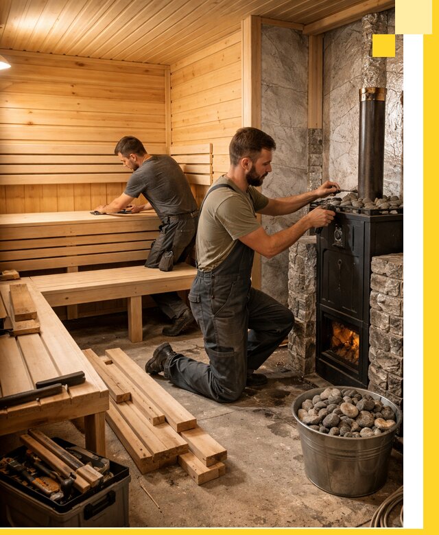 Дизайн и строительство интерьеров бань под ключ в Усолье-Сибирском