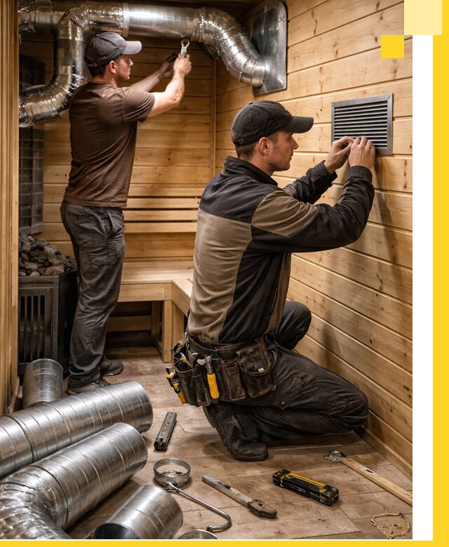 Проектирование и монтаж вентиляции бани в Усолье-Сибирском под ключ