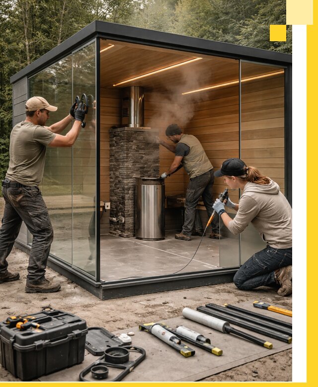 Проектирование и строительство стеклянных бань в Усолье-Сибирском