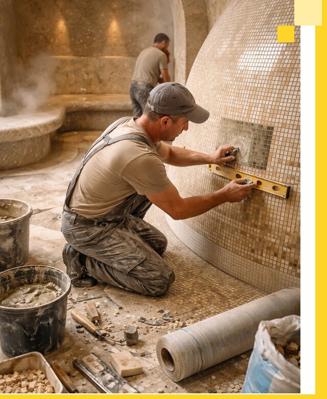 Хамам под ключ в Усолье-Сибирском: проектирование, строительство, отделка