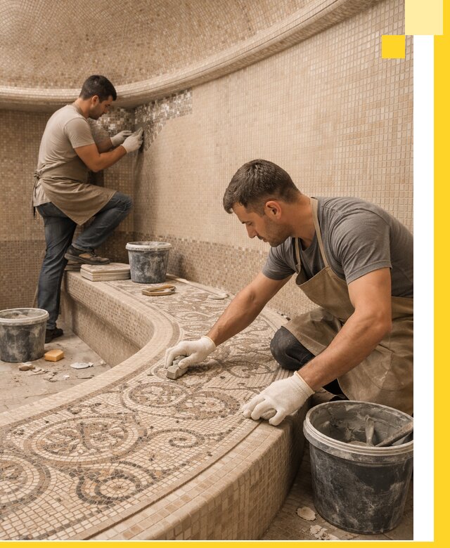 Плитка для хамама в Усолье-Сибирском, укладка, подбор и поставка