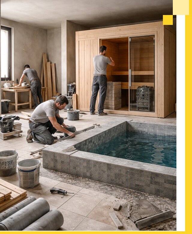 SPA зоны под ключ с бассейном сауной и печью в Усолье-Сибирском